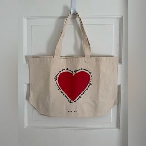 Sézane Mon Amour Heart Canvas Tote